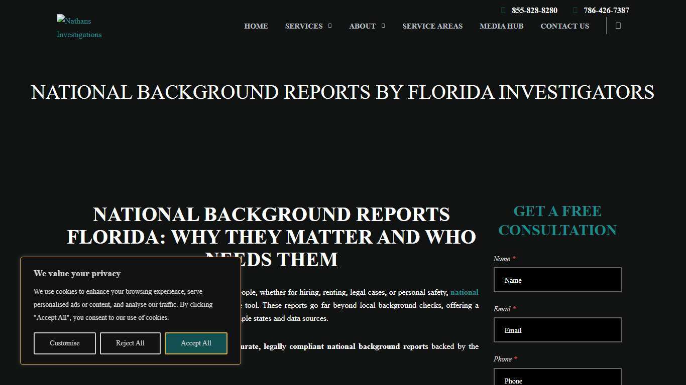 National Background Reports Florida - Nathans Investigations